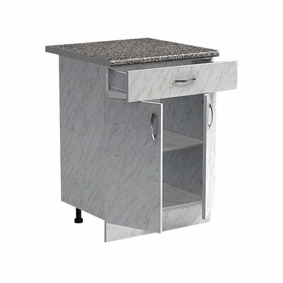 Рабочий стол 60 цвет Карара (1 ящик) столешница Гранит SANTREK HOME (ЛДСП)