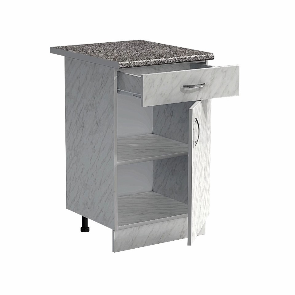 Рабочий стол 50 цвет Карара (1 ящик) столешница Гранит SANTREK HOME (ЛДСП)