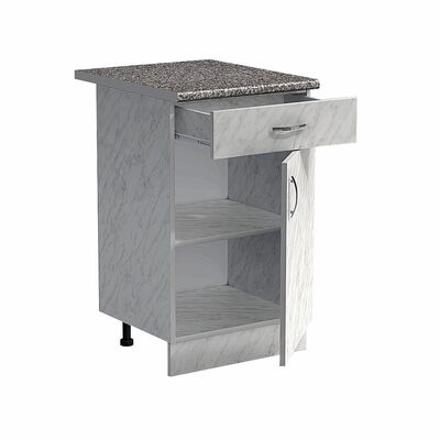 Рабочий стол 50 цвет Карара (1 ящик) столешница Гранит SANTREK HOME (ЛДСП)