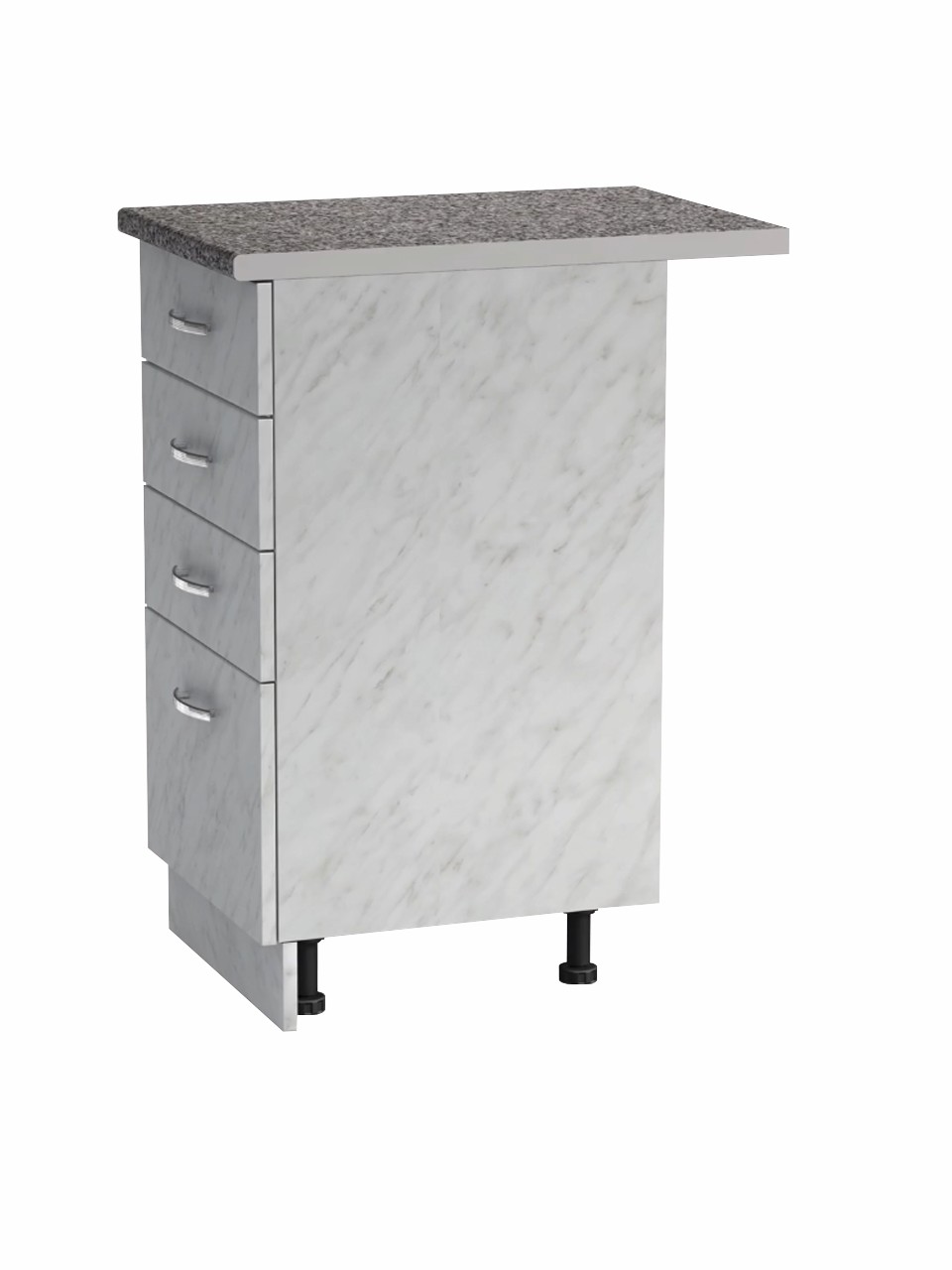 Рабочий стол 40 цвет Карара (3+1 ящик) столешница Гранит SANTREK HOME (ЛДСП)