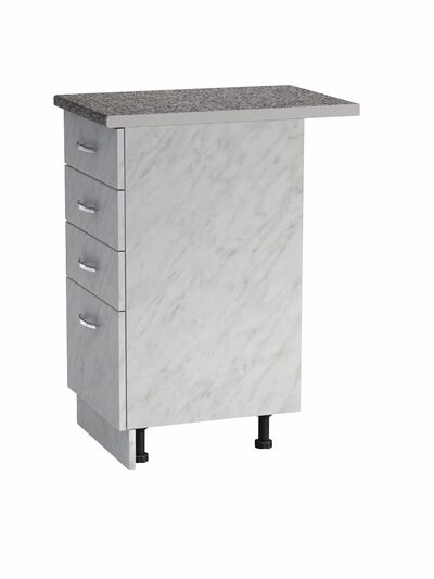 Рабочий стол 40 цвет Карара (3+1 ящик) столешница Гранит SANTREK HOME (ЛДСП)