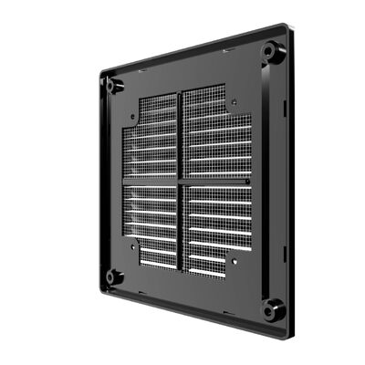 Решетка вентиляционная ERA 1515Р Black сетка разъемная 150х150 пластик ЧЁРНЫЙ