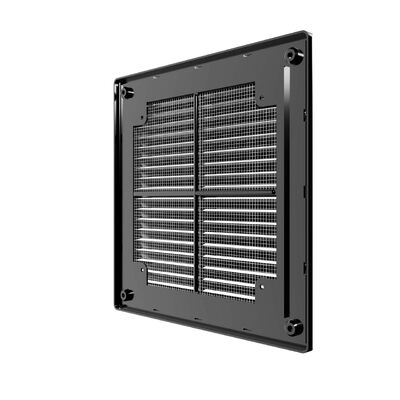 Решетка вентиляционная ERA 2121Р Black сетка разъемная 209х209 пластик ЧЁРНЫЙ