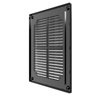 Решетка вентиляционная ERA 1520Р Black сетка разъемная 150х200 пластик ЧЁРНЫЙ