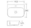 Раковина подвесная HOLLER K-6412 (415*285*125мм), белая (+ крепеж)