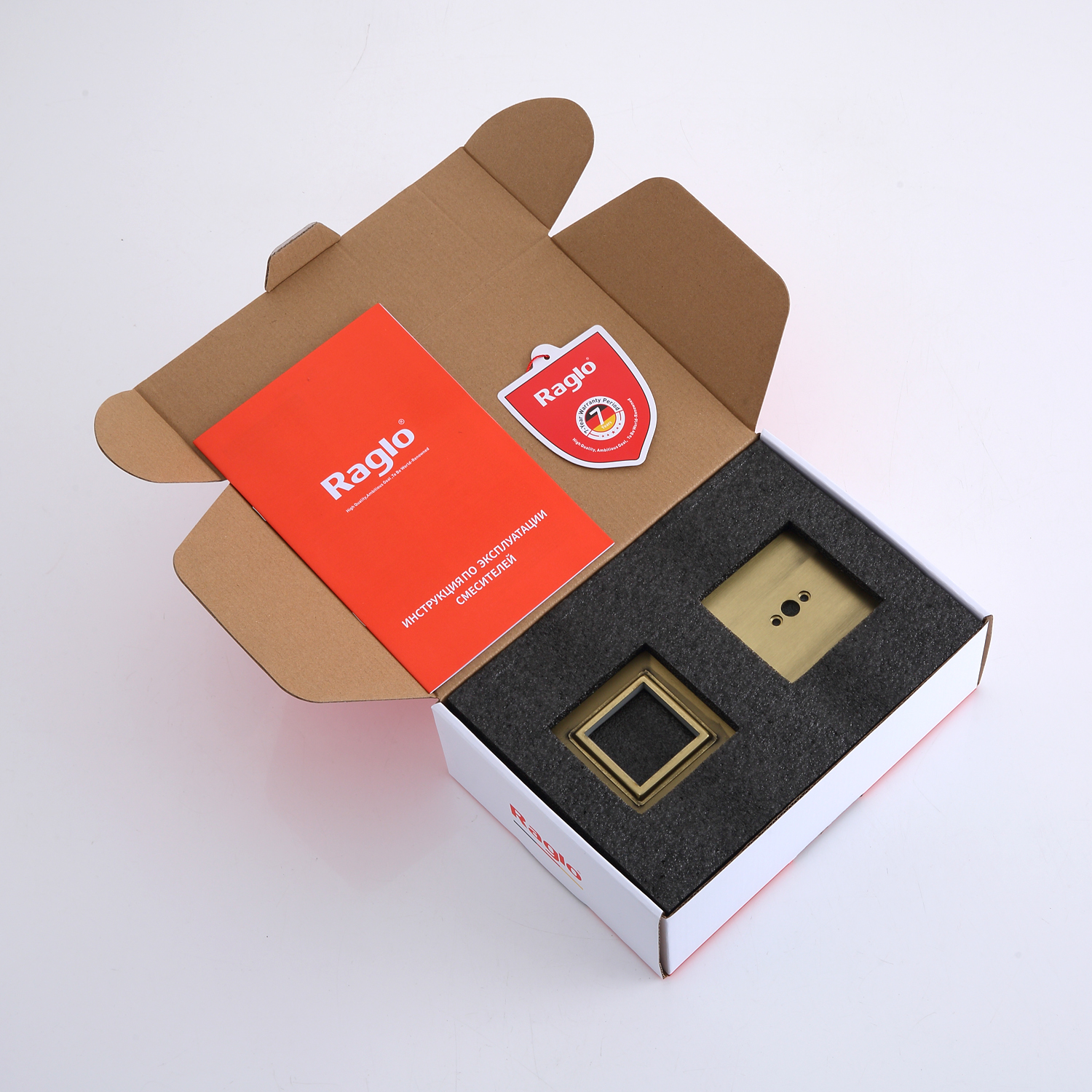 R02.11.03 Смеситель встраиваемый  для умывальника RAGLO (золотой сатин)