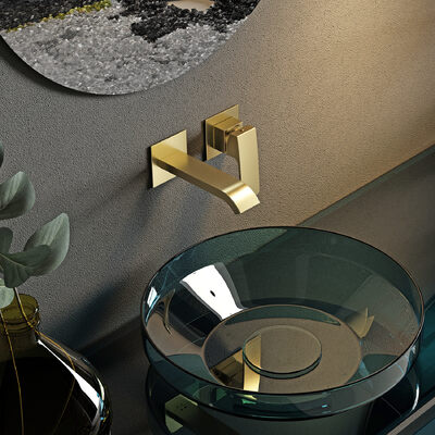 R02.11.03 Смеситель встраиваемый  для умывальника RAGLO (золотой сатин)