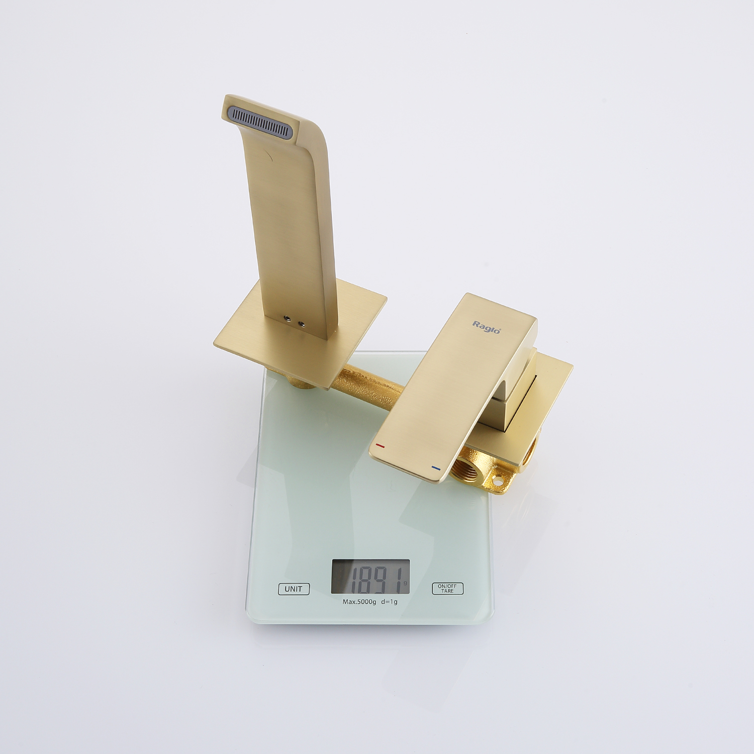 R02.11.03 Смеситель встраиваемый  для умывальника RAGLO (золотой сатин)