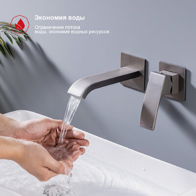 R02.11.09 Смеситель встраиваемый  для умывальника RAGLO (графит)