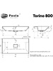 Умывальник "Paola Torino 80" (литьевой мрамор, 800х450х155) в комплекте с выпуском и переливом г. Ульяновск