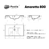 Умывальник "Paola Amaretto 80" (литьевой мрамор, 805х485х165) в комплекте с выпуском и переливом г. Ульяновск