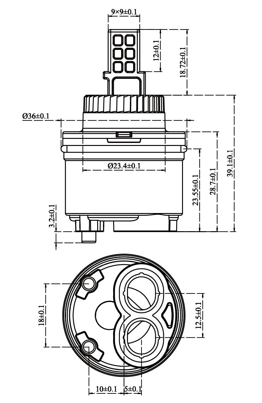 Картридж SAVOL для смесителя 35 мм S-FX04