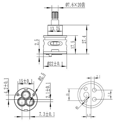 Картридж SAVOL 22MM для переключателя душа S-FX07