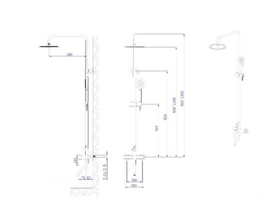 Душевая система с изливом RUSH Santiago SUS1116-40 