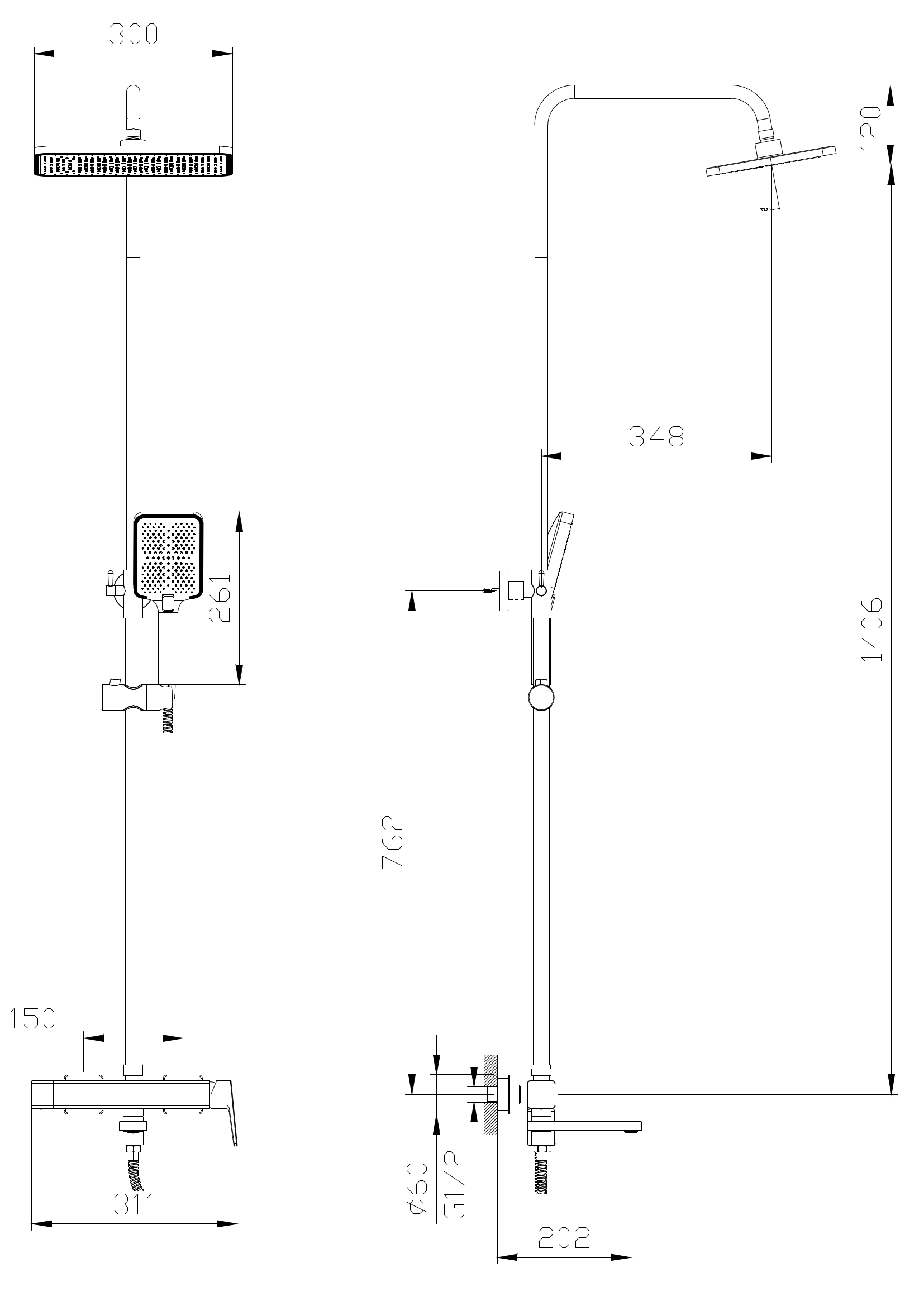 Тропическая душевая система RUSH Socotra (ST4235-90)