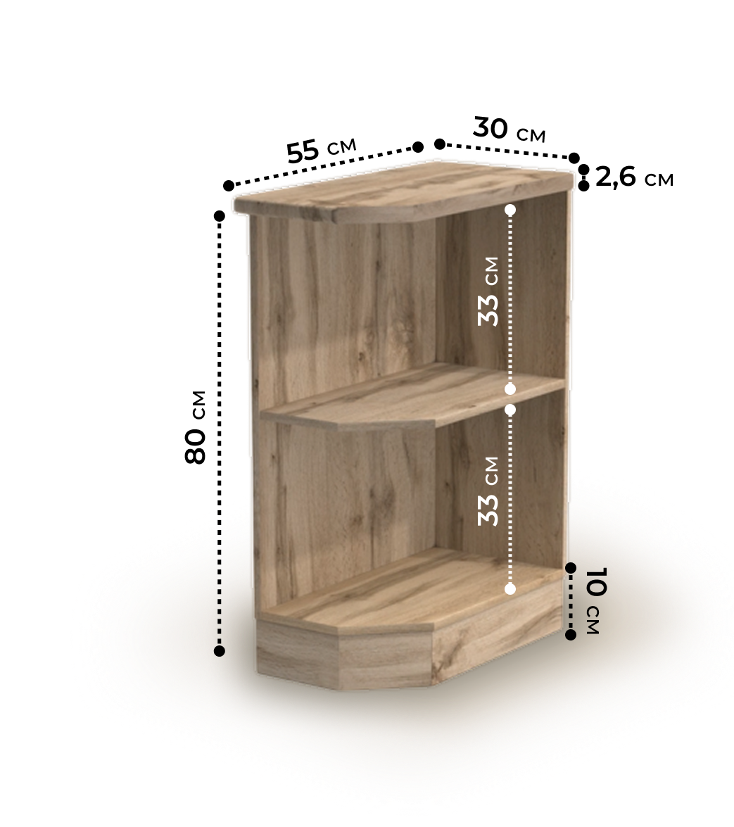 Стол-полка 300 правый цвет Графит/Дуб вотан столешница Дуб вотан  SANTREK HOME (ЛДСП)