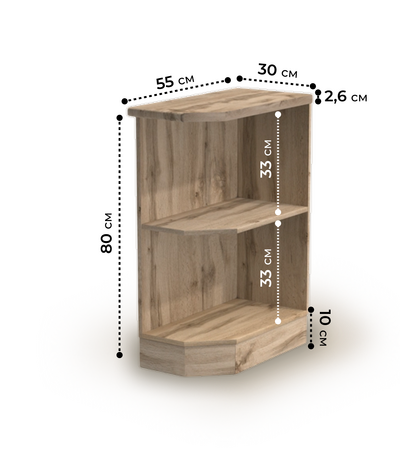 Стол-полка 300 правый цвет Графит/Дуб вотан столешница Дуб вотан  SANTREK HOME (ЛДСП)