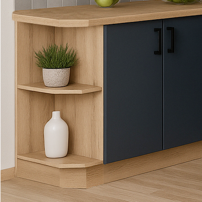 Стол-полка 300 левый цвет Графит/Дуб вотан столешница Дуб вотан SANTREK HOME (ЛДСП)