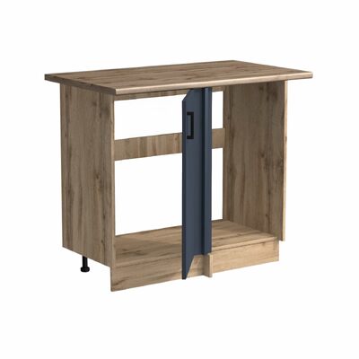 Рабочий стол угловой универсальный 100 цвет Графит/Дуб вотан столешница Дуб вотан SANTREK HOME (ЛДСП)