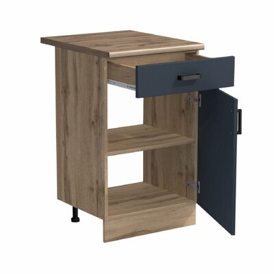 Рабочий стол 40 цвет Графит/Дуб вотан (1 ящик) столешница Дуб вотан SANTREK HOME (ЛДСП)