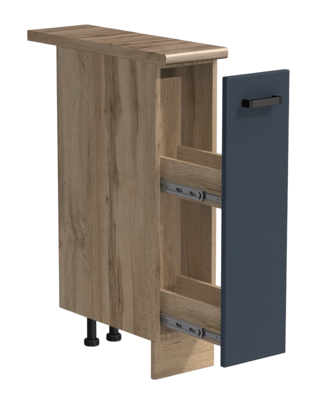 Бутылочница выдвижная 20 цвет Графит/Дуб вотан столешница Дуб вотан SANTREK HOME (ЛДСП)