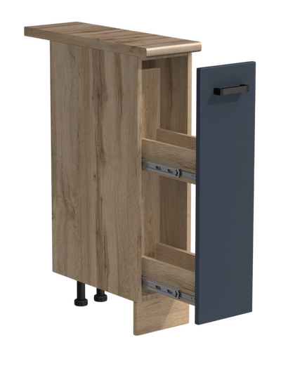 Бутылочница выдвижная 20 цвет Графит/Дуб вотан столешница Дуб вотан SANTREK HOME (ЛДСП)