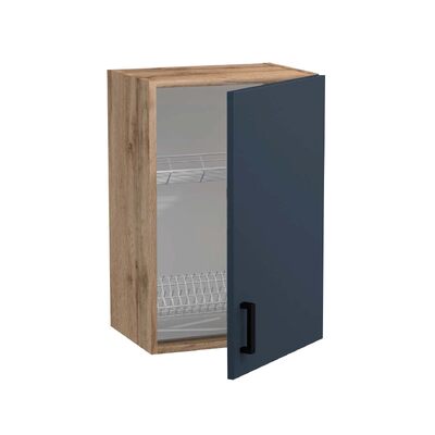 Шкаф для посуды 50 цвет Графит/Дуб вотан (с сушкой) SANTREK HOME (ЛДСП)