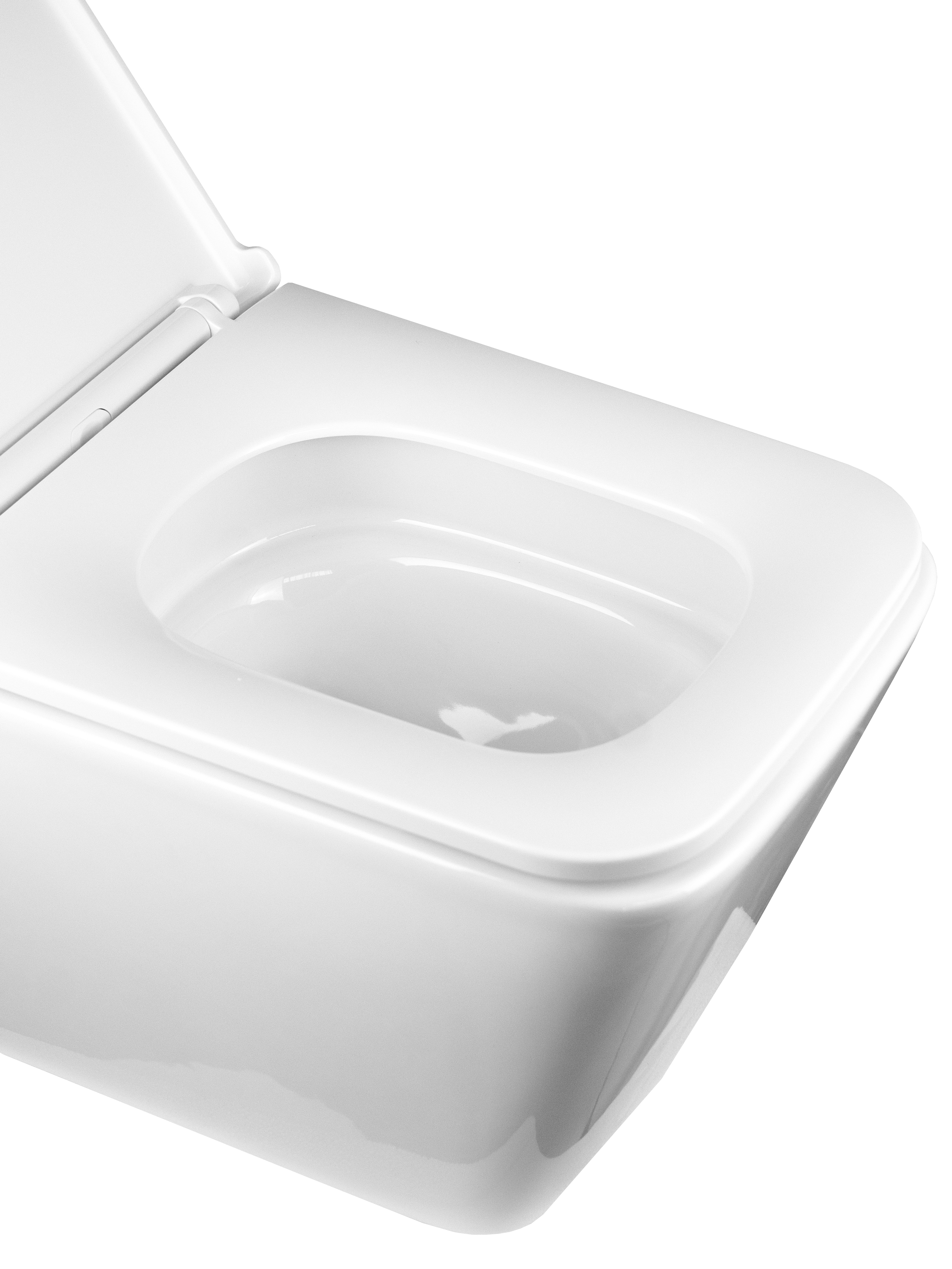 Унитаз подвесной безободковый (Торнадо) HOLLER BLOCK TORNADO (3.0)  (520*340*355мм, сиденье дюропласт, микролифт) белый