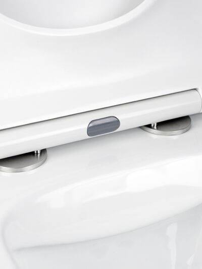 Унитаз подвесной безободковый HOLLER BLOCK (520*340*355мм, сиденье дюропласт, микролифт) белый