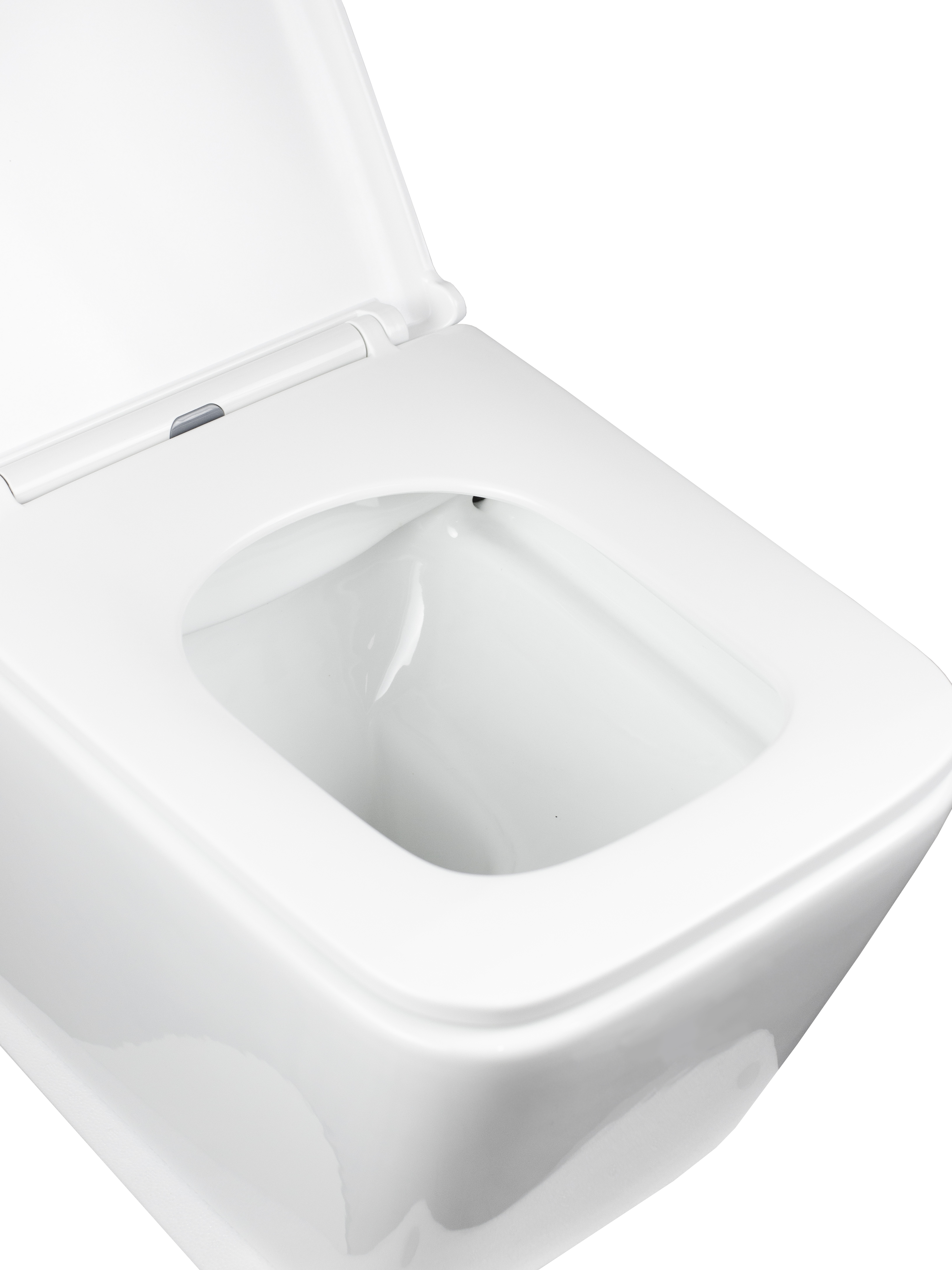 Унитаз подвесной безободковый HOLLER BLOCK (520*340*355мм, сиденье дюропласт, микролифт) белый