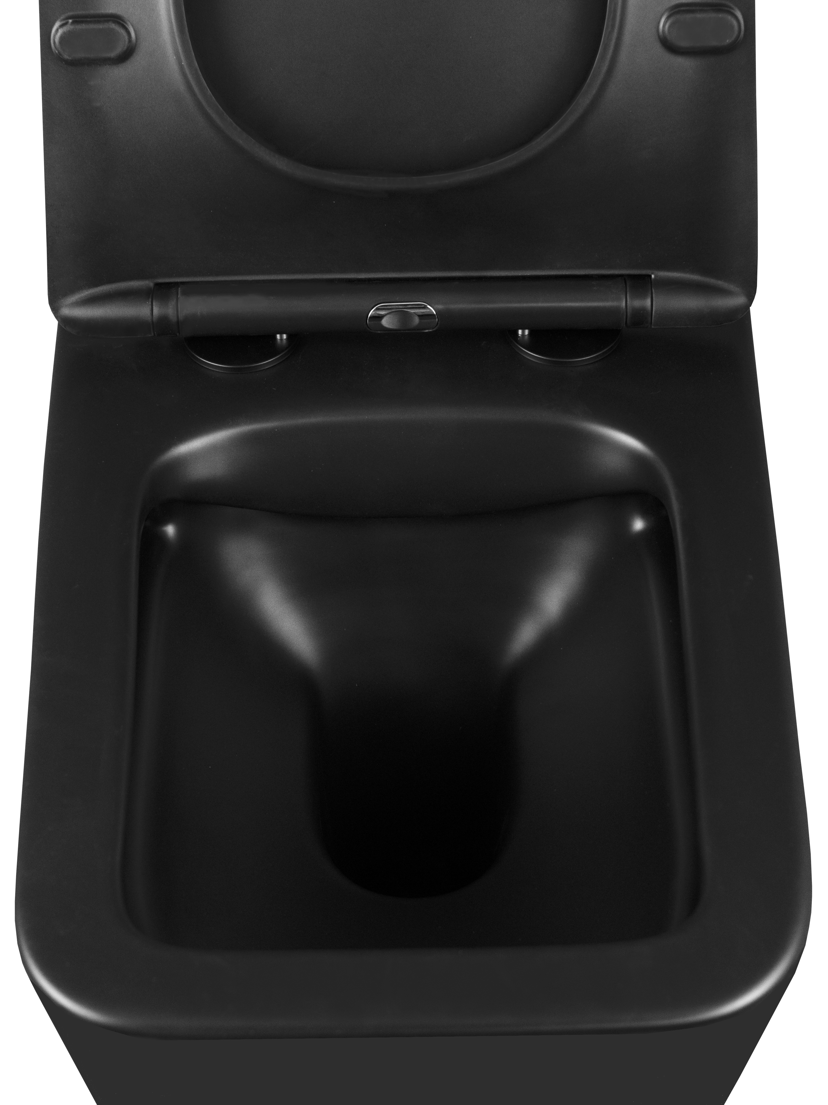 Унитаз подвесной безободковый HOLLER BLOCK MB (520*340*355мм, сиденье дюропласт, микролифт) черный матовый