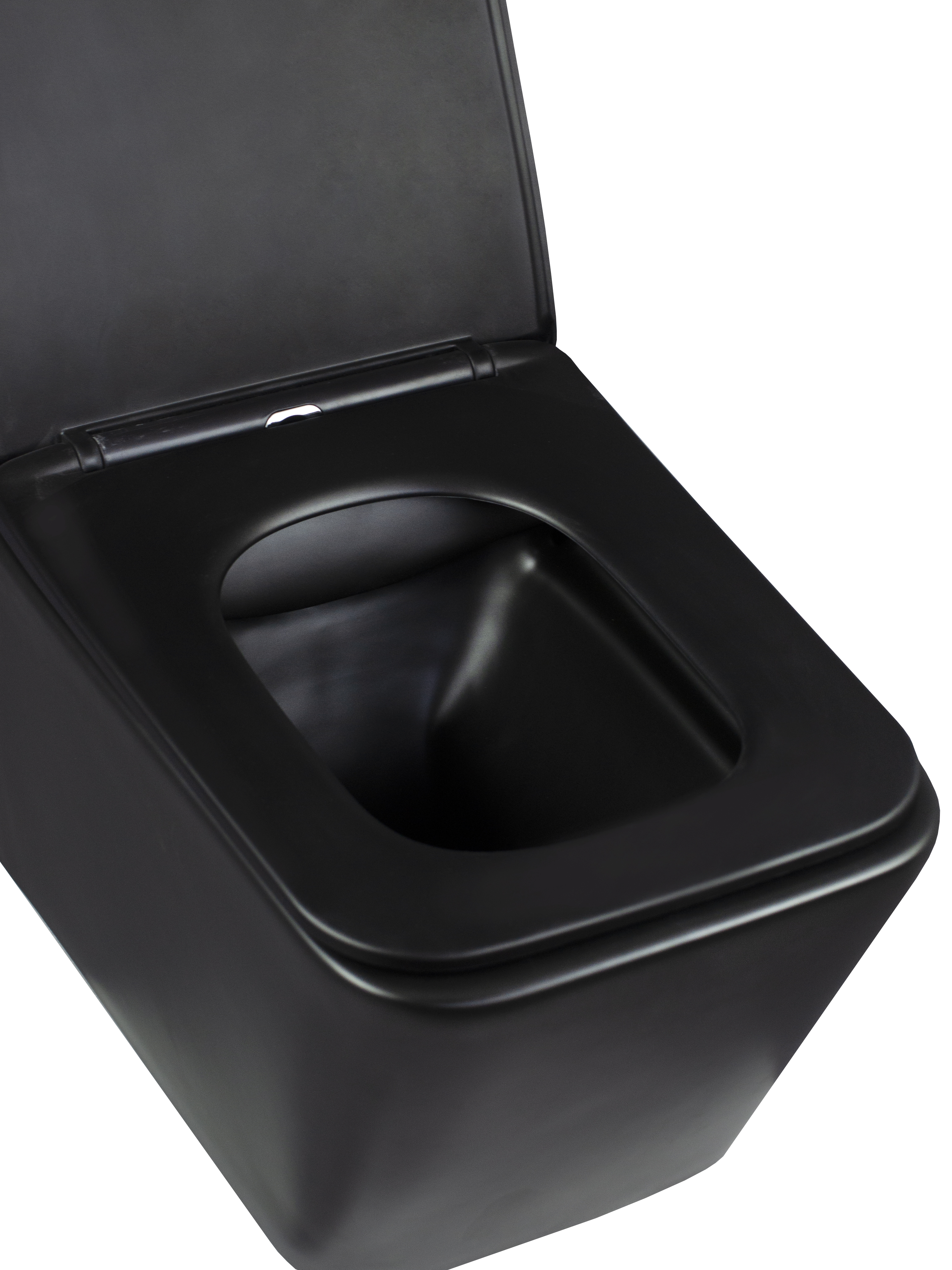 Унитаз подвесной безободковый HOLLER BLOCK MB (520*340*355мм, сиденье дюропласт, микролифт) черный матовый