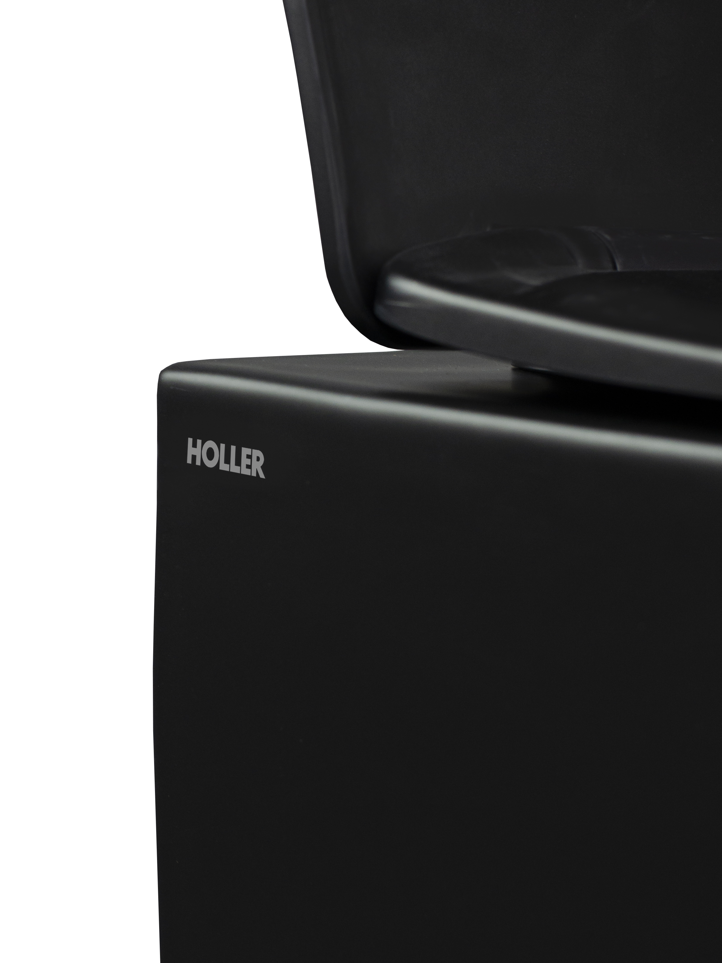 Унитаз подвесной безободковый HOLLER BLOCK MB (520*340*355мм, сиденье дюропласт, микролифт) черный матовый