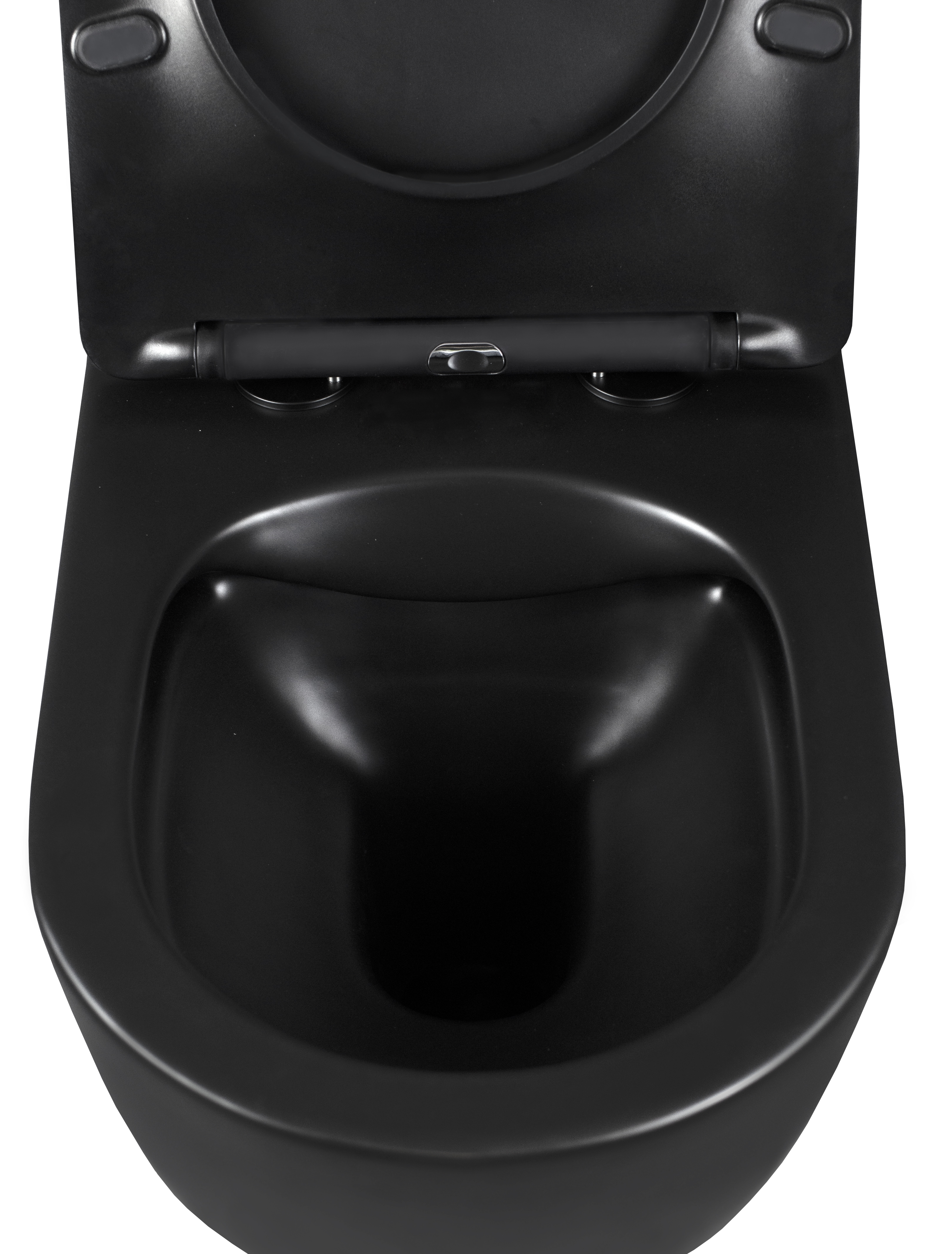  Унитаз подвесной безободковый HOLLER WALL MB (530*360*350мм, сиденье дюропласт, микролифт) черный матовый