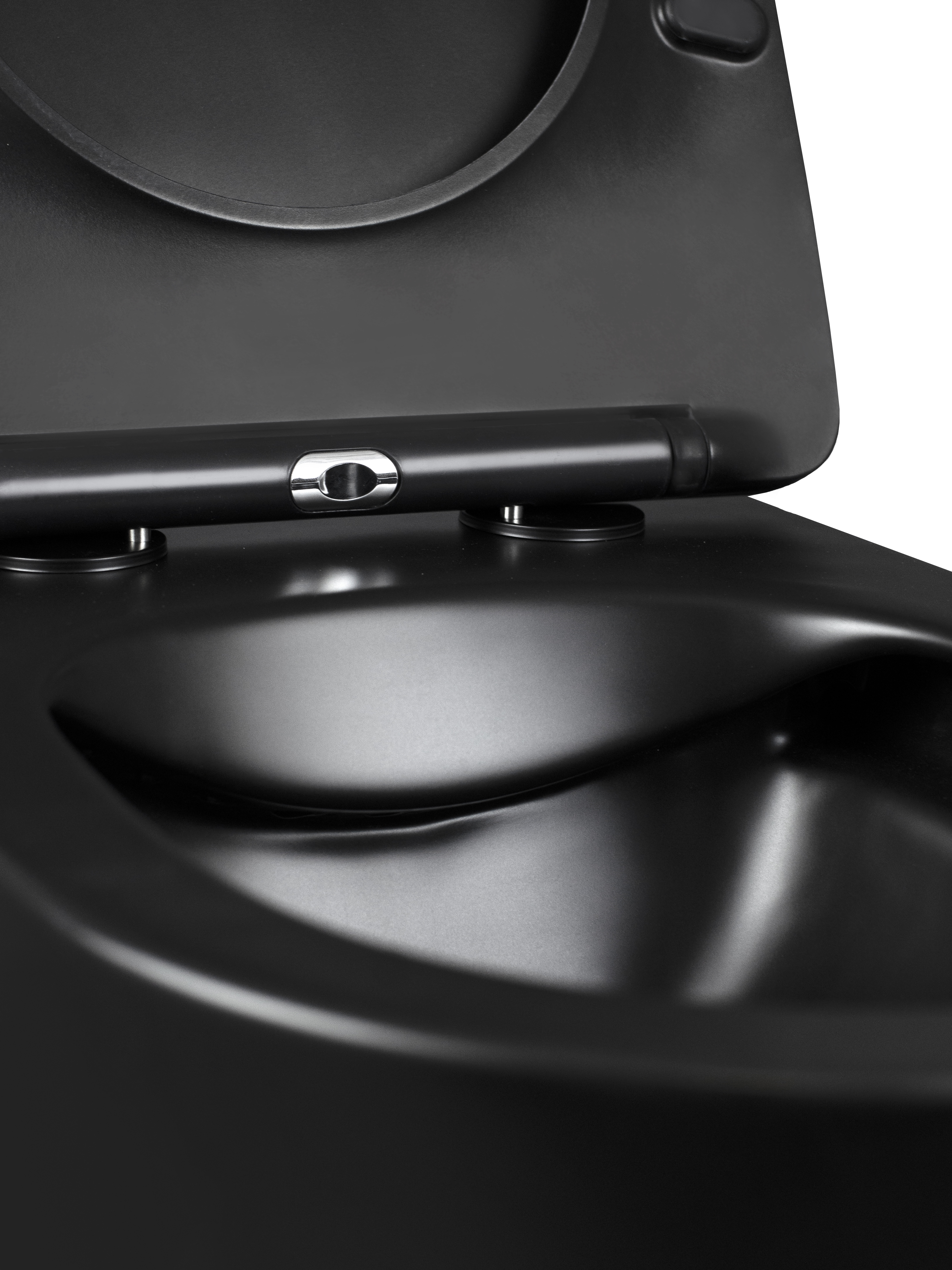  Унитаз подвесной безободковый HOLLER WALL MB (530*360*350мм, сиденье дюропласт, микролифт) черный матовый