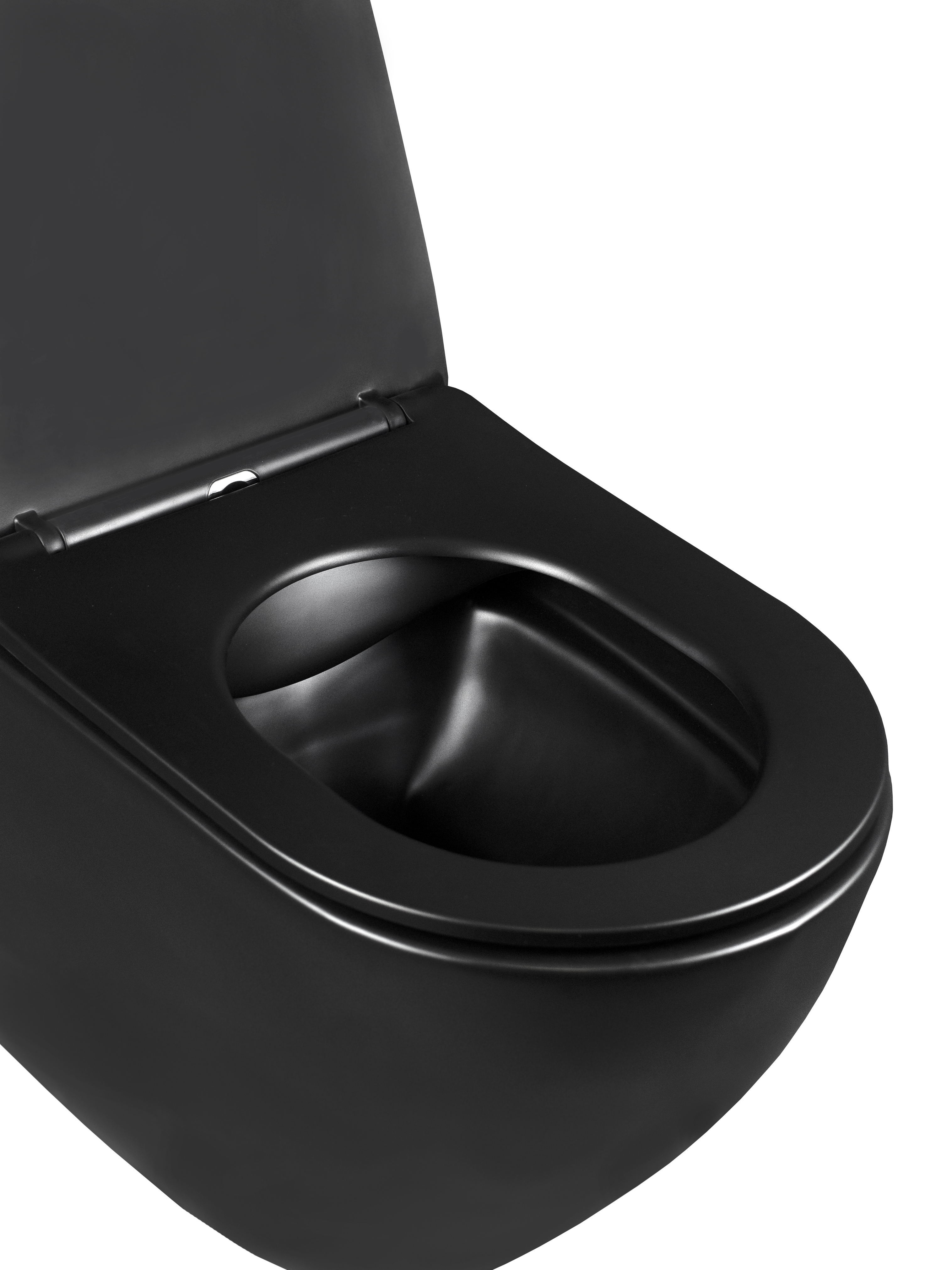  Унитаз подвесной безободковый HOLLER WALL MB (530*360*350мм, сиденье дюропласт, микролифт) черный матовый