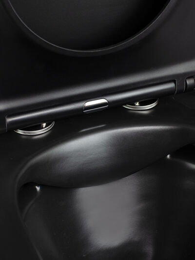 Унитаз-компакт безободковый HOLLER WEST MB (620*360*820мм, сиденье дюропласт с микролифтом, арматура 2-х режимная)  (2 места) черный матовый Унитаз-компакт безободковый HOLLER WEST MB (620*360*820мм, сиденье дюропласт с микролифтом, арматура 2-х режимная)  (2 места) черный матовый