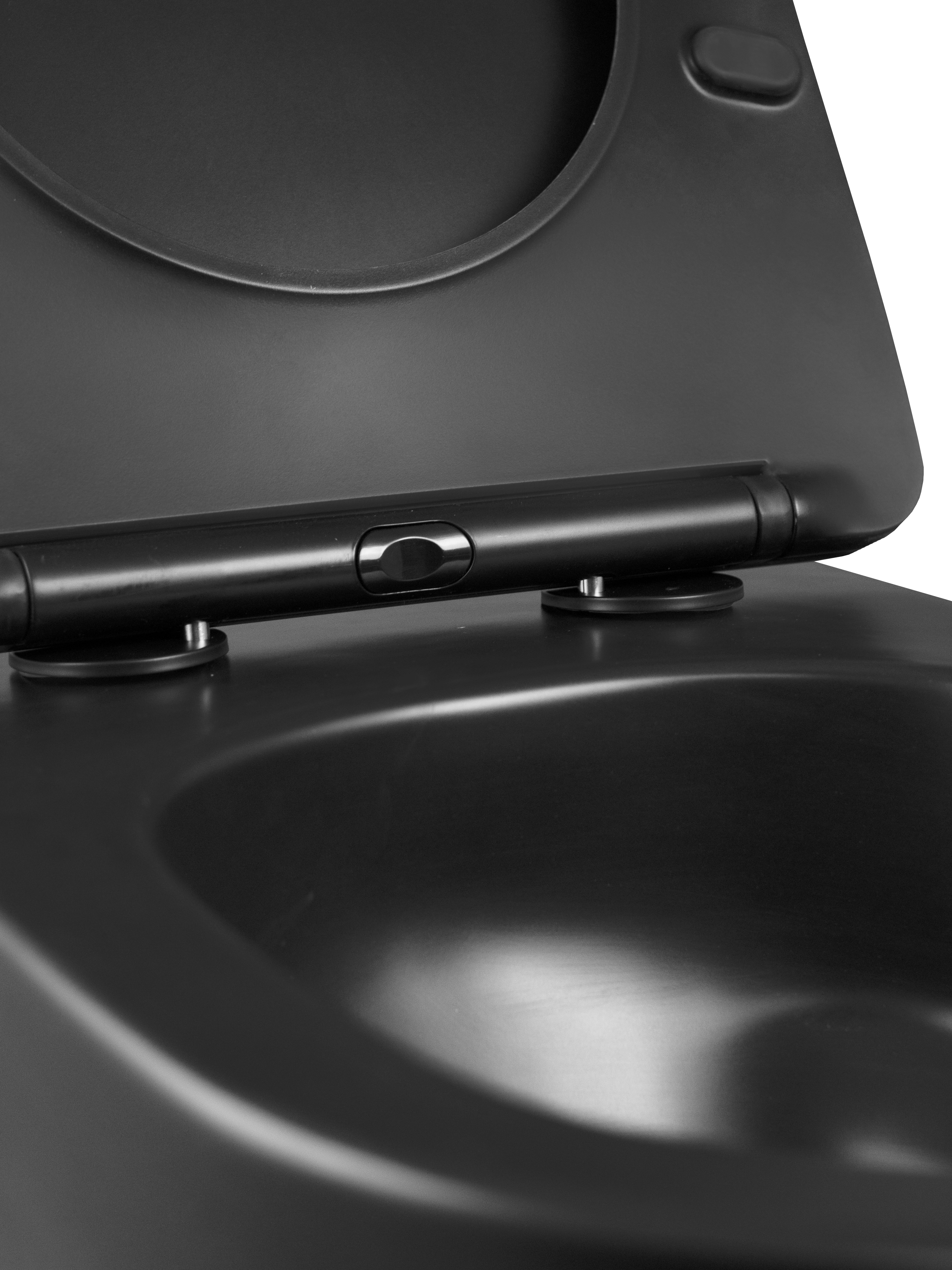 Унитаз подвесной безободковый (Торнадо) HOLLER WIND MB (530*360*350мм, сиденье дюропласт, микролифт) черный матовый