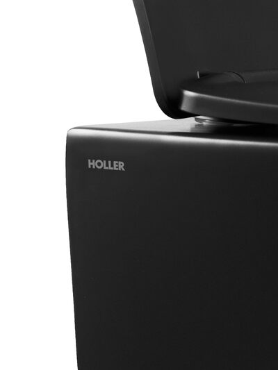 Унитаз подвесной безободковый (Торнадо) HOLLER FLOW MB (530*360*350мм, сиденье дюропласт, микролифт) черный матовый