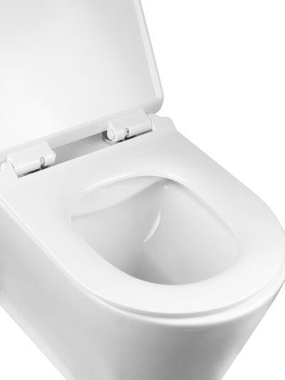  Унитаз подвесной безободковый HOLLER HOST (530*360*350мм, сиденье дюропласт, микролифт) белый