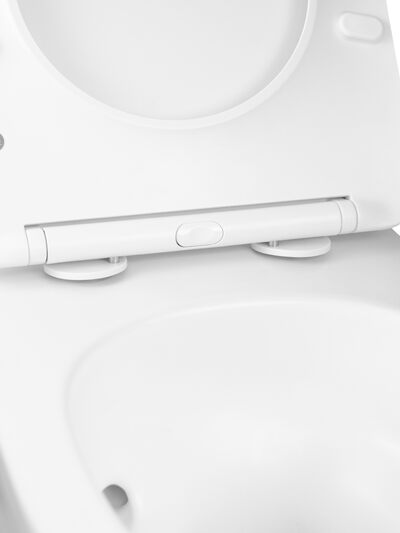 Унитаз подвесной безободковый (Торнадо) HOLLER WIND MW (530*360*350мм, сиденье дюропласт, микролифт) белый матовый