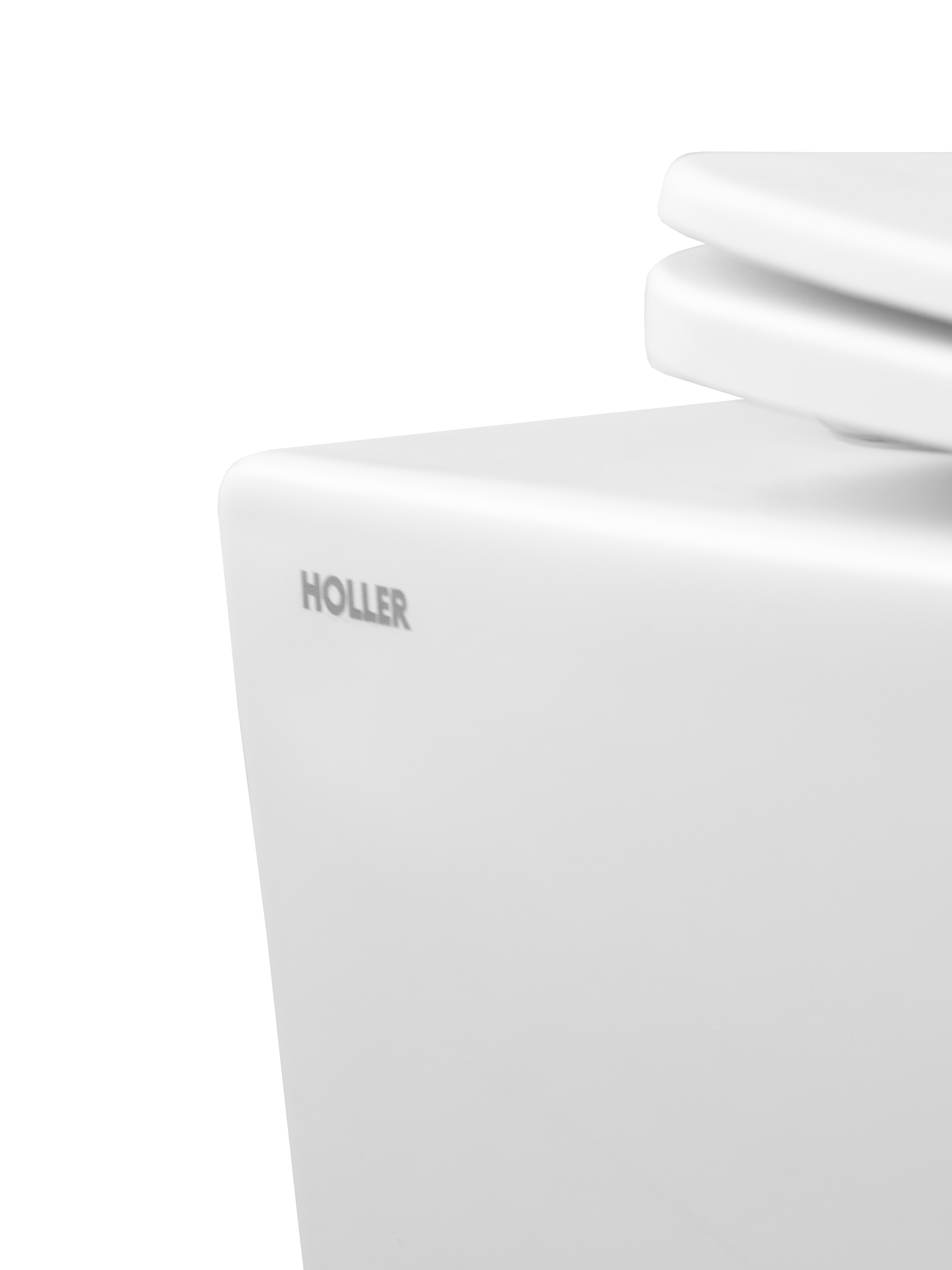 Унитаз подвесной безободковый (Торнадо) HOLLER WIND MW (530*360*350мм, сиденье дюропласт, микролифт) белый матовый