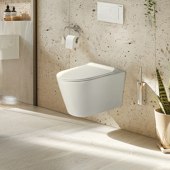  Унитаз подвесной безободковый HOLLER HOST MW (530*360*350мм, сиденье дюропласт, микролифт) белый матовый