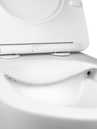  Унитаз подвесной безободковый HOLLER HOST MW (530*360*350мм, сиденье дюропласт, микролифт) белый матовый