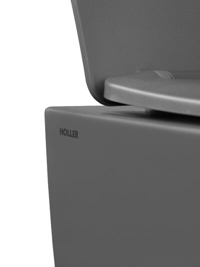  Унитаз подвесной безободковый HOLLER HOST MDG (530*360*350мм, сиденье дюропласт, микролифт) серый матовый