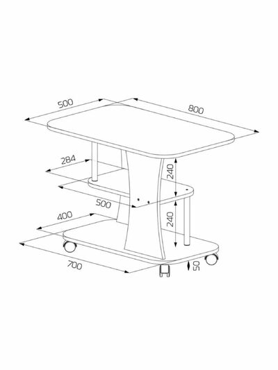 Стол журнальный тип 2 - ателье светлый (1 место)