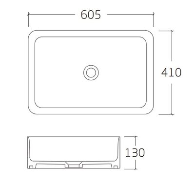 Раковина накладная HOLLER K-6431 (605*410*130мм), белая