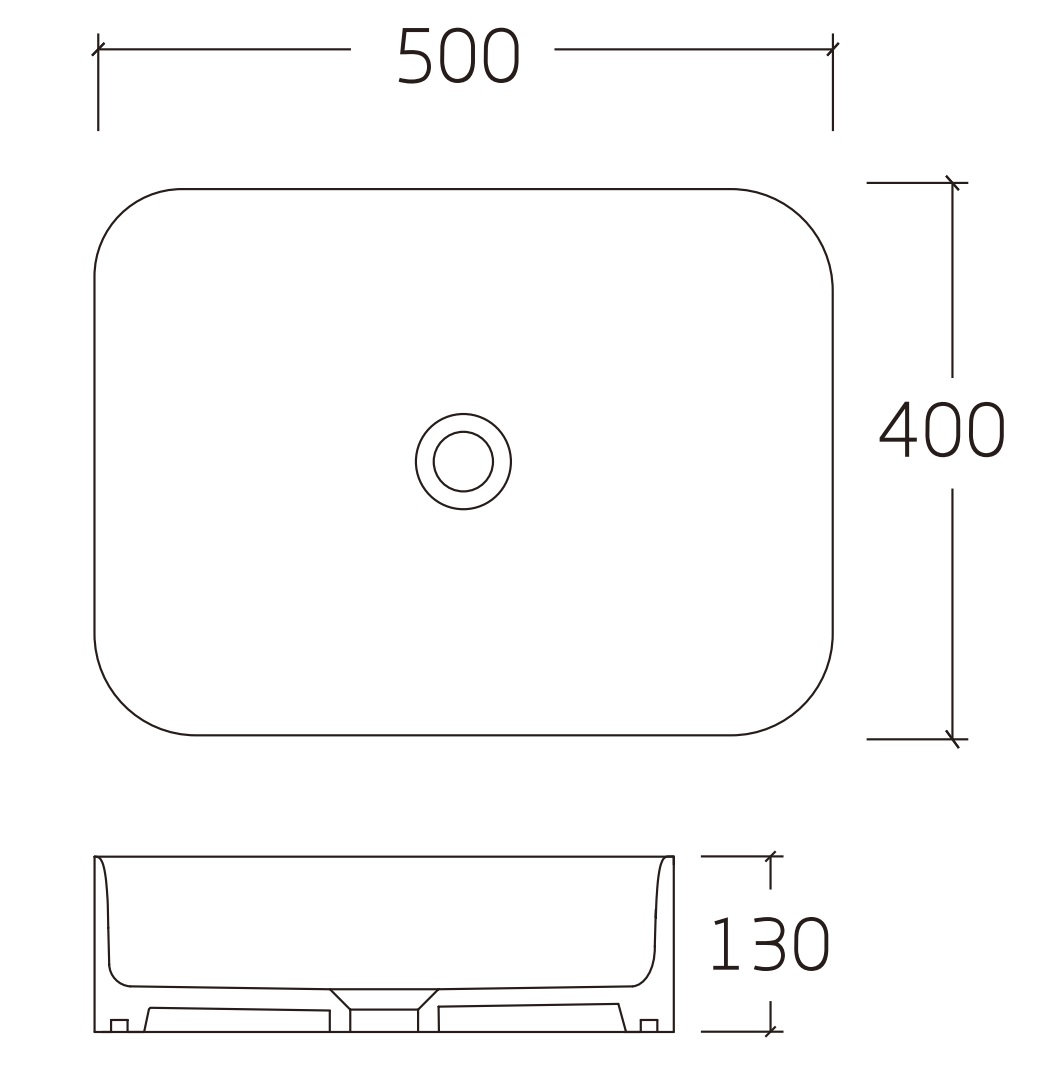 Раковина накладная HOLLER K-6509-SZ6 (500*400*130мм), белый мрамор