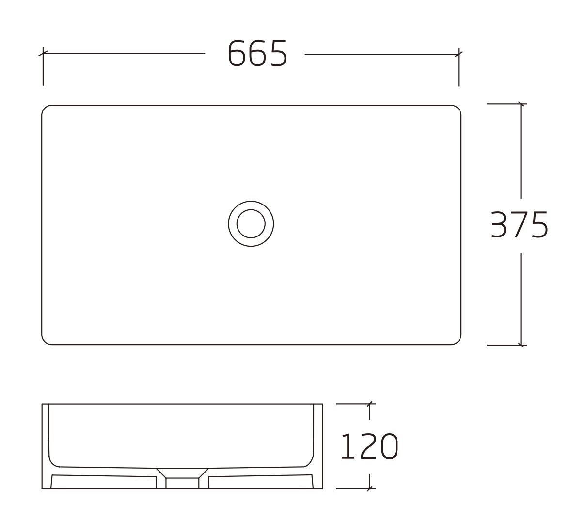 Раковина накладная HOLLER K-6275-SZ8 (665*375*120мм) белый мрамор
