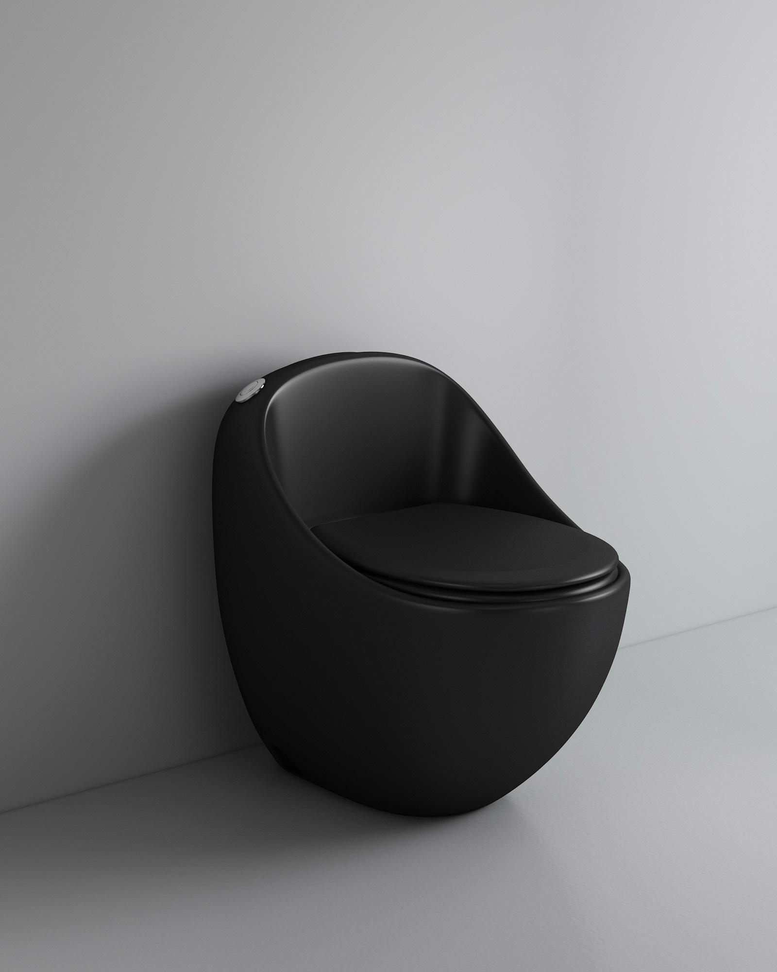 Унитаз-моноблок безободковый HOLLER FUTURE MB (690*460*660мм, сиденье дюропласт с микролифтом, арматура 2-х режимная)  (1 место) черный матовый